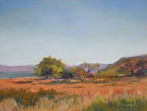 Ginny Burdick, View From the Highway, pastel, 9 x 12. 