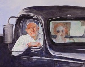 Carol McSweeney, Sunday Drive, watercolor, 16 x 20.