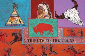 Amado Peña, A Tribute to the Plains, acrylic, 24 x 36.