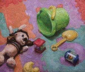 Nshan Stambolyan, Lillian’s Toys, oil, 11 x 13.