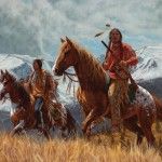 James Ayers, Looking for Buffalo, Watching for Enemies—Cheyenne, oil, 40 x 60.