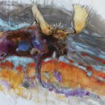 Amy Elizabeth Lay, Lavender Moose, oil, 30 x 40.