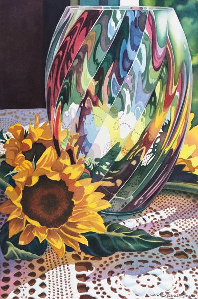 Margaret Dwyer, Sunwaves, watercolor, 22 x 15.