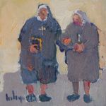 Lesley Rich, Nuns, oil, 5 x 5.