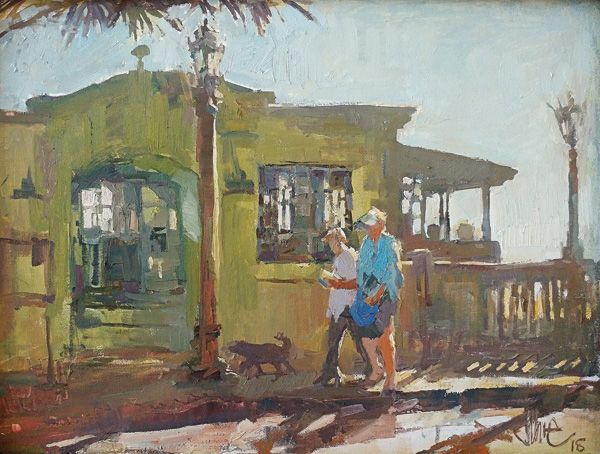Durre Waseem, An Afternoon in Capitola, oil, 12 x 16. 