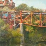 Durre Waseem, Bridge for the Bygone Trains, oil, 14 x 18.