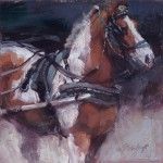 Jill Soukup, Carriage Horse Paint, oil, 8 x 8.