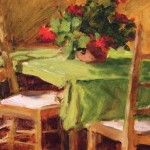 Teresa Vito, Morning Table, oil, 9 x 12