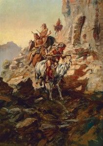 Charles M. Russell, Scouting Party, oil, 20 x 14. Estimate: $900,000-$1.3 million. 