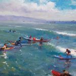 Hiu Lai Chong, Catching a Wave, oil, 16 x 20.