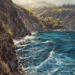 James McGrew, Honolua Bay Shimmer, oil, 20 x 16.