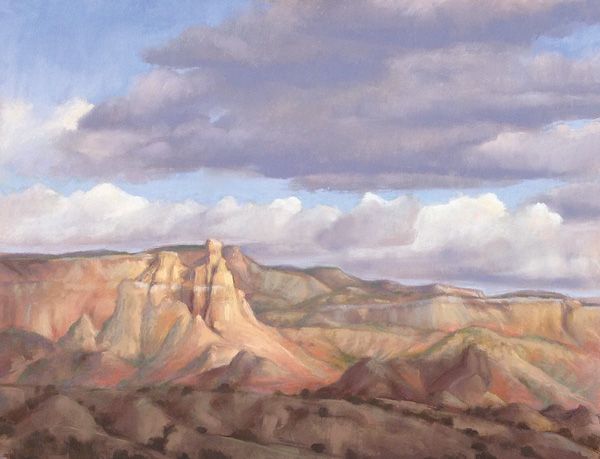 Nancy Silvia, Passing Clouds at Ghost Ranch, pastel, 22 x 30.