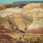George Carlson, Wyoming Badlands, oil, 42 x 42.