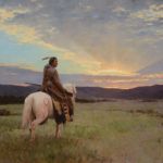 Z.S. Liang, Lone Rider, Milk River Valley, oil, 36 x 54.