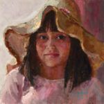 Frances Pampeyan, Straw Hat, oil, 12 x 12.