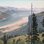 Ray Strong, Columbia Gorge, ca. 1946, oil on Masonite, 23 ½ x 33 ¼. Courtesy of Jeff and Esther Clark.