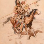 Charles M. Russell, On the Warpath, c. 1892, watercolor, 16 x 11. Estimate: $50,000-$75,000.