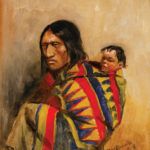 Charles M. Russell, Stone in Moccassin Woman, 1887, oil, 9 x 9. Estimate: $70,000-$100,000.