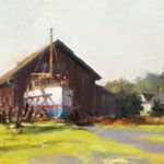 Deborah Tilby, Boat in the Farmyard, oil, 9 x 12.