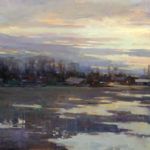 Deborah Tilby, Mudflats in Evening Light, oil, 16 x 24.