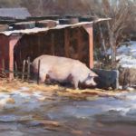 Deborah Tilby, The Lochside Pig, oil, 11 x 20.