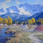 Randy Van Beek, Shoshone Village at Coral Creek, oil, 35 x 55.
