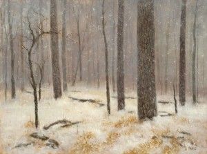 Deborah Paris, First Snow, oil, 18 x 24.
