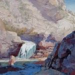 Lou Heiser, Tanque Verde Falls, oil, 24 x 30.