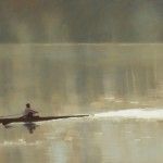 Rodgers Naylor, Early Morning Row, oil, 18 x 36.