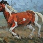 Nancy Rynes, Running Paint, oil, 24 x 36.