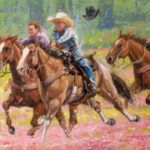 Steve Atkinson, Horseplay Kids, oil, 6 x 8.