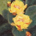 Karyn DeBont, Cactus Blossoms, oil, 14 x 11.