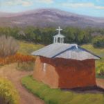 Karyn DeBont, Little Church in Placita, NM, oil, 10 x 10.