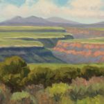 Karyn DeBont, Rio Grande Gorge from the South, oil, 12 x 24.
