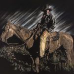 Joseph Robertson, Utah Cowhand, scratchboard/mixed media, 24 x 30.
