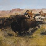 C.M. Russell, Buffalo Hunt (No. 7), oil, 22 x 34. Estimate: $1,250,000-$1,750,000.