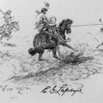 C.M. Russell, Hold Her Zeb, I’m Commin’, pen/ink, 6 x 11. Estimate: $65,000-$85,000.