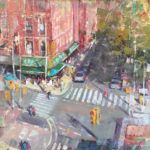Nancy Tankersley, Brooklyn Intersection, oil, 20 x 20.