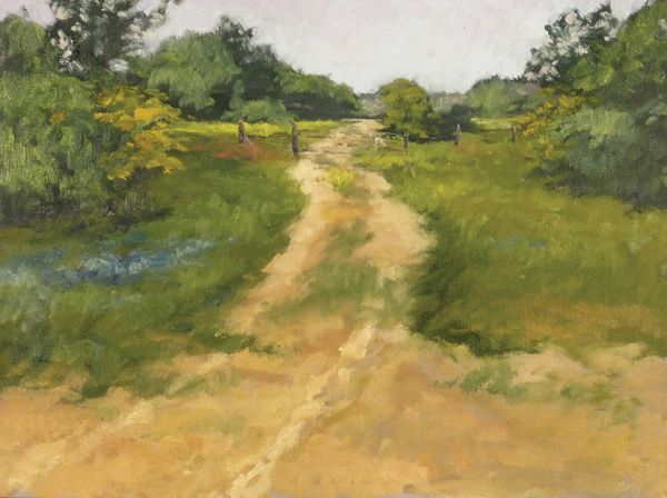 Maren Phillips, Texas Two Track, oil, 12 x 16. 
