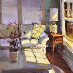 Anne Blair Brown, Cozy Corner, oil, 16 x 16.