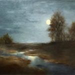 Tammy Gilchrest, Moonlit Night, oil, 14 x 18.