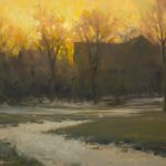 John MacDonald, Mid-winter Thaw, oil, 12 x 16.