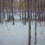 John MacDonald, Winter Woods Thaw, oil, 12 x 16.