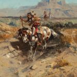 Charles M. Russell, Indian on Horseback, oil, 14 x 11. Estimate: $300,000-$500,000.