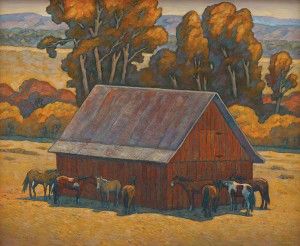 Howard Post, Eight in the Shade, oil, 36 x 44.