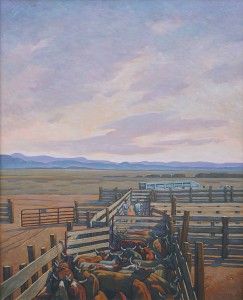 Howard Post, Moving to New Pasture, oil, 52 x 42.