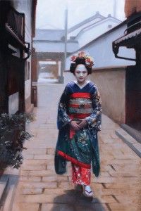 Jonathan Ahn, Geisha in the Afternoon, oil, 36 x 24.