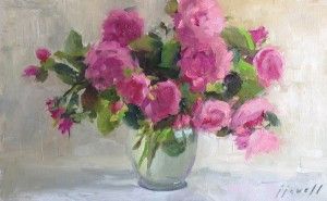 Jan Jewell, Penny’s Roses, oil, 8 x 12. 