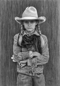 Cindy Long, Hatitude, graphite, 16 x 11.