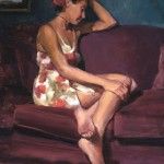 Julie Petro, Crimson Daydream, oil, 23 x 15.